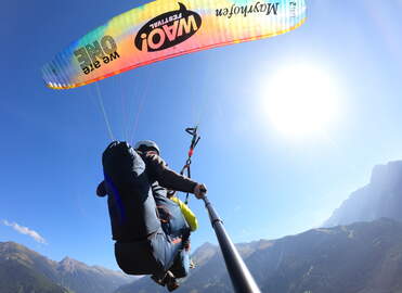 Fantastischer Flug mit Sonnenschein