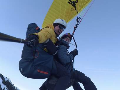 Winter - Flugtaxi Mayrhofen, Zillertal - Paragleiter Tandemflüge